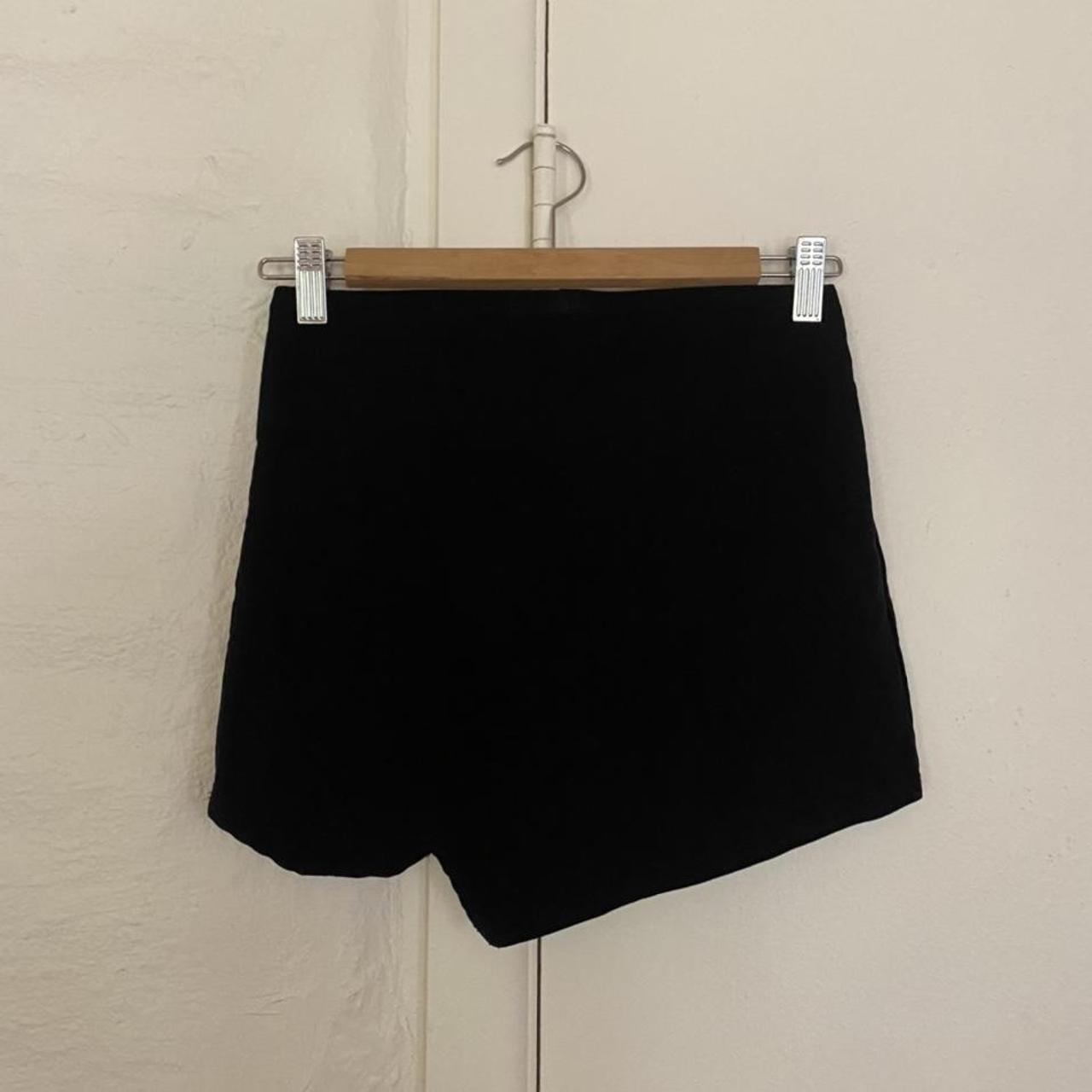 Black asymmetrical mini skort♠️ Looks like skirt from... - Depop