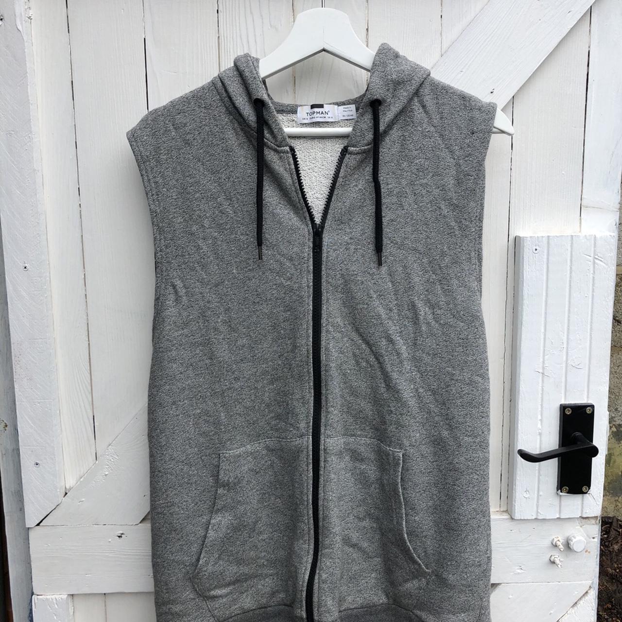 Topman, Grey Sleeveless Hoodie, UK Small summer... Depop