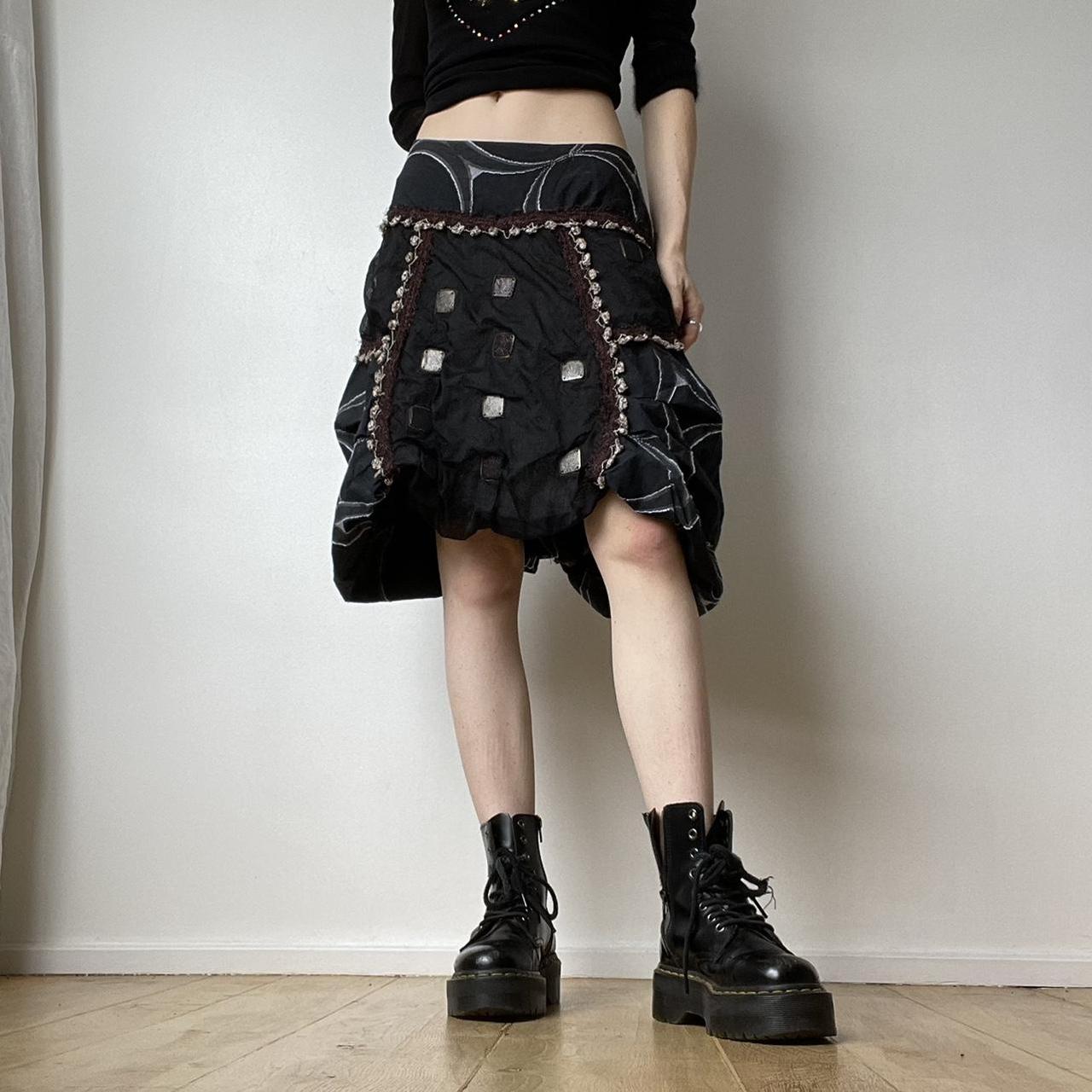 Ruched midi cargo skirt textured puffy ruche... Depop