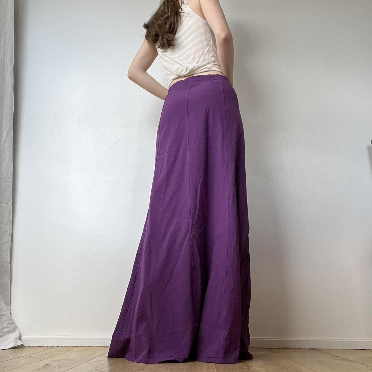 Purple maxi skirt - parachute panelled flare skirt... - Depop