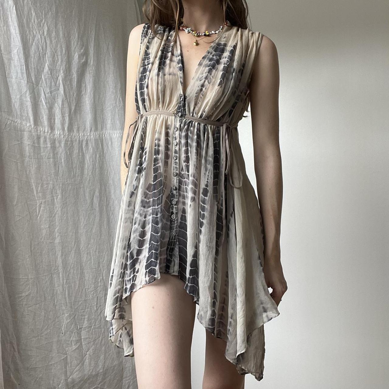 Tie dye silk slip dress 100 silk all saints cami... Depop