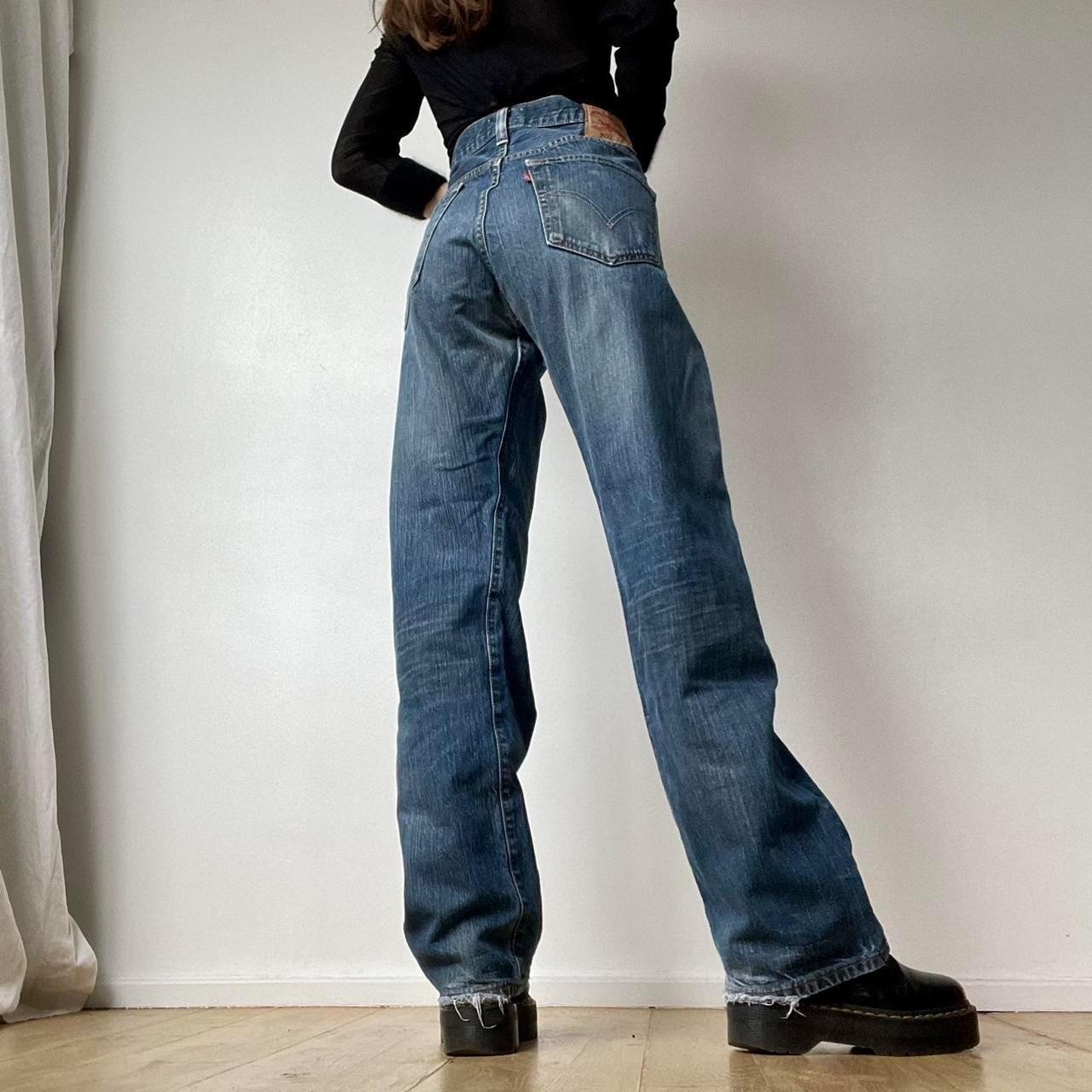 Vintage flared Levis jeans - 501 straight-leg button... - Depop