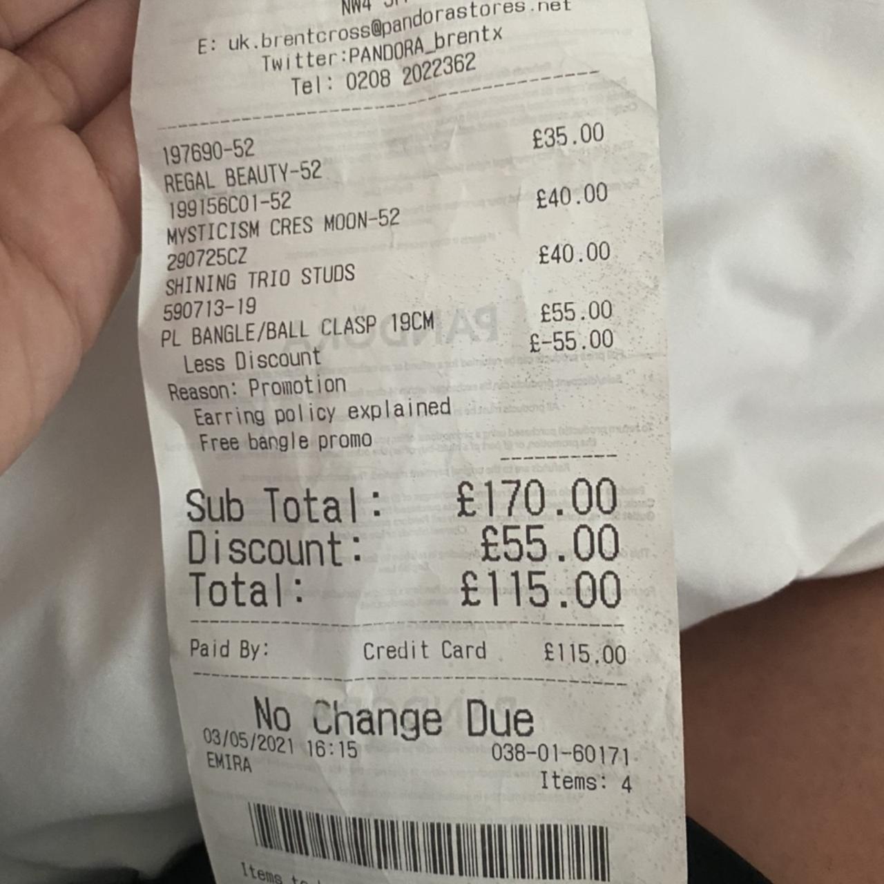 Crescent moon ring Pandora Size 52 Depop