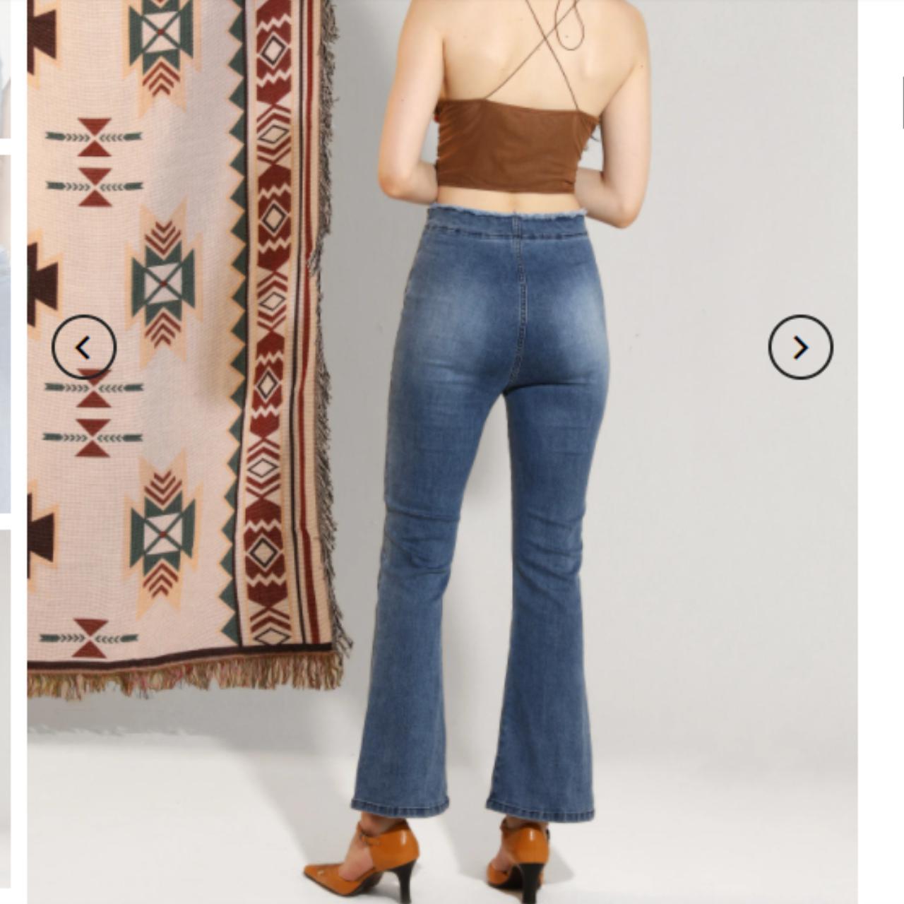 Cider flared jeans with zip on left hip, perfect fit... Depop