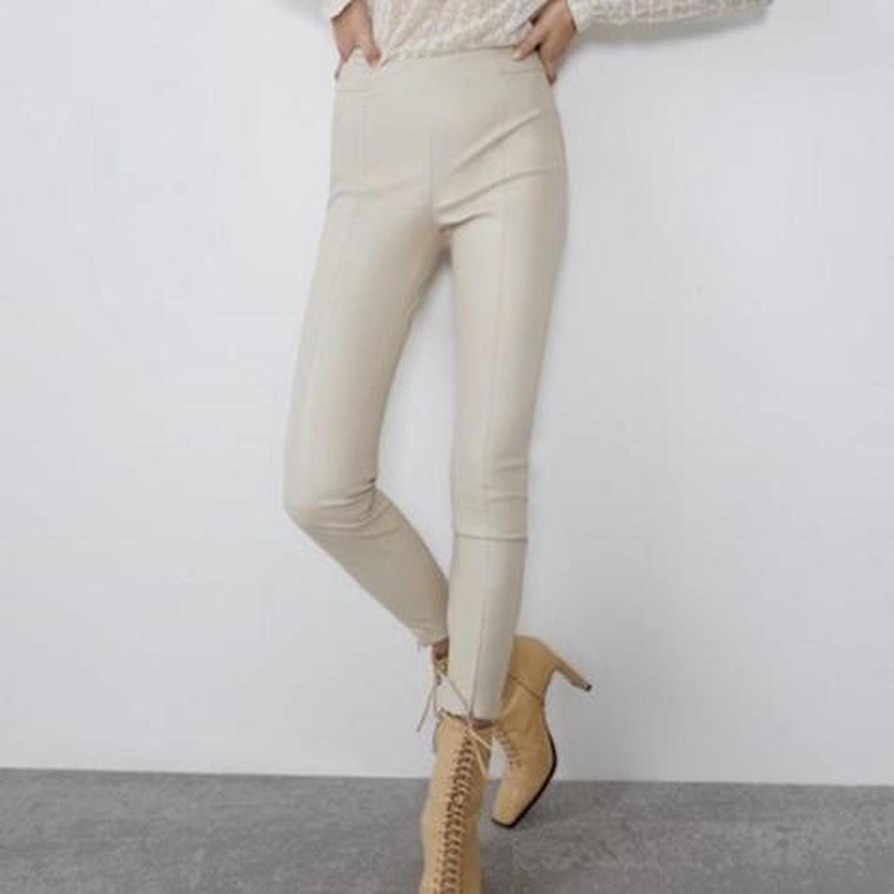 Zara Women's Cream Trousers Depop