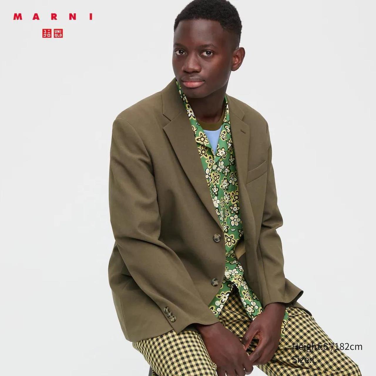 Uniqlo x marni olive tailored jacket Size S which | Depop