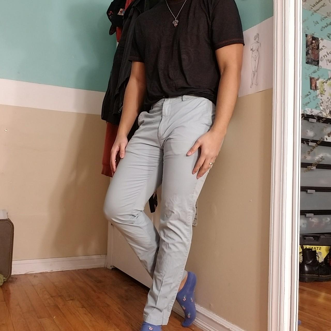 Slim Baby blue slacks from H&M🥶 These baby blue... Depop