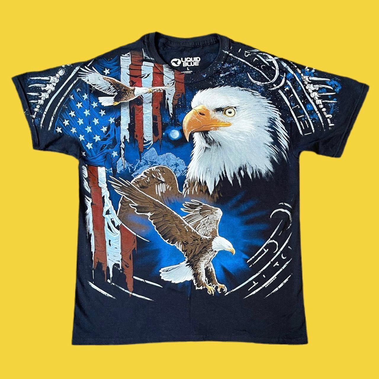 Liquid Blue American Eagle Black T-Shirt