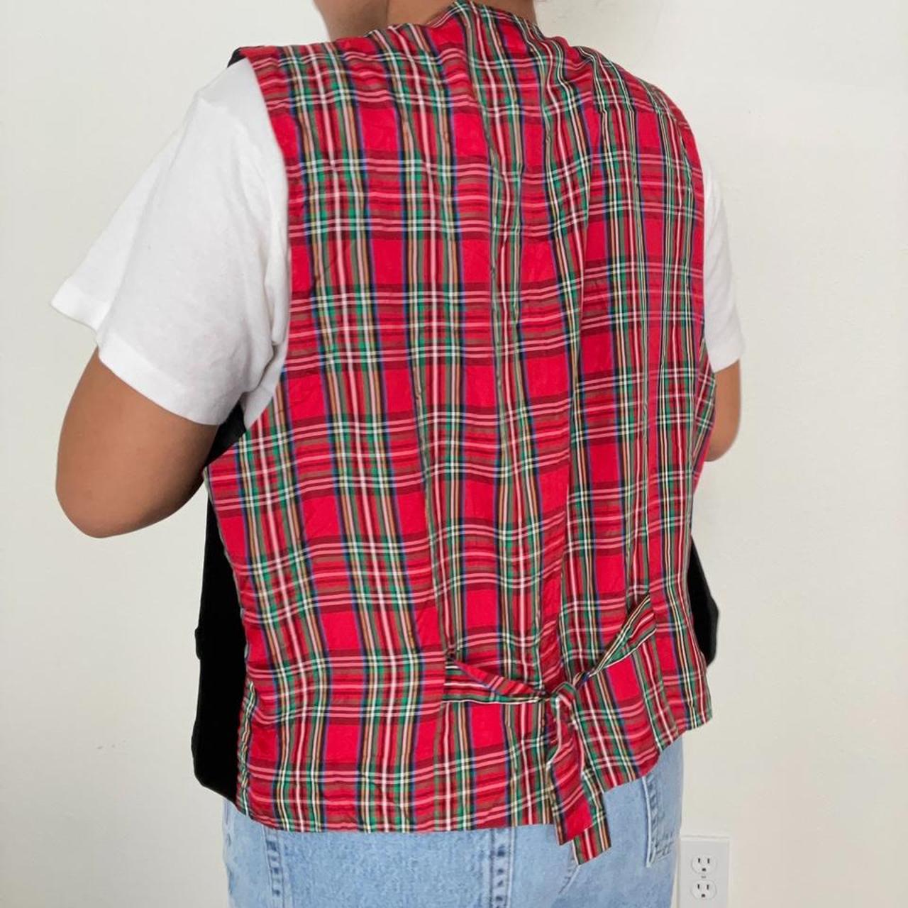 vintage-black-waistcoat-and-a-plaid-back-obsessed-depop