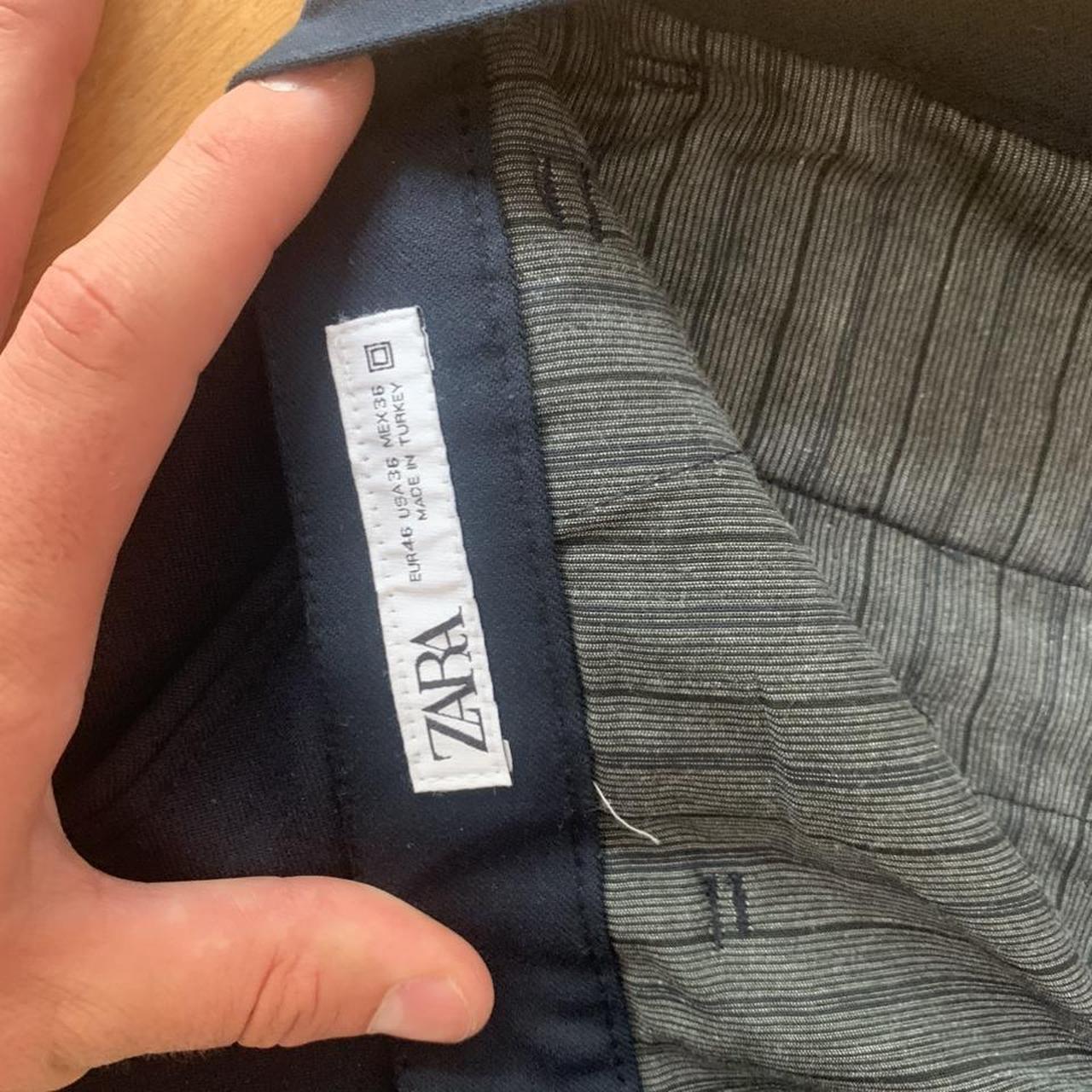 Zara Men's Navy Trousers | Depop