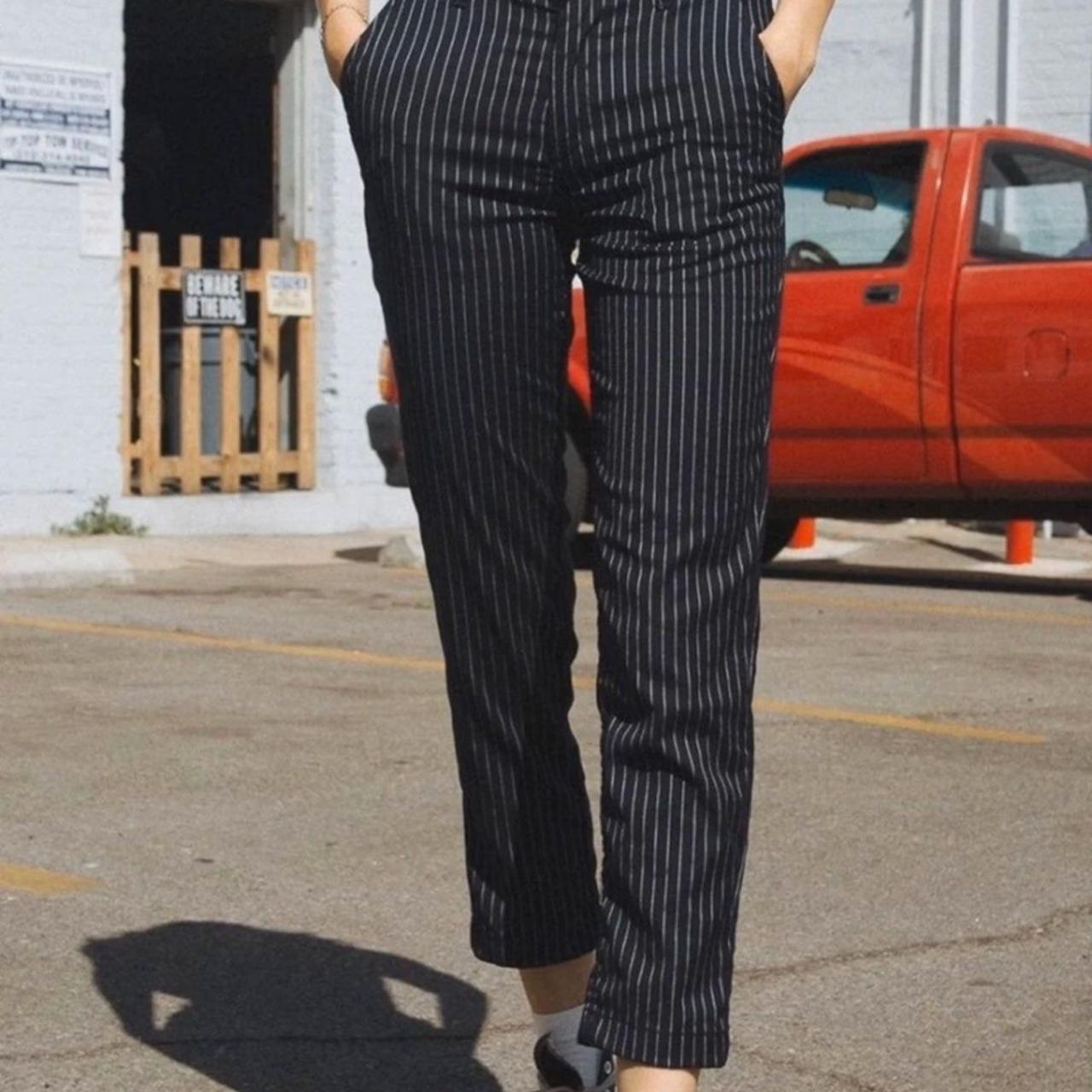 LTS Tall Womens Black & White Stripe Wide Leg Trousers | Long Tall Sally