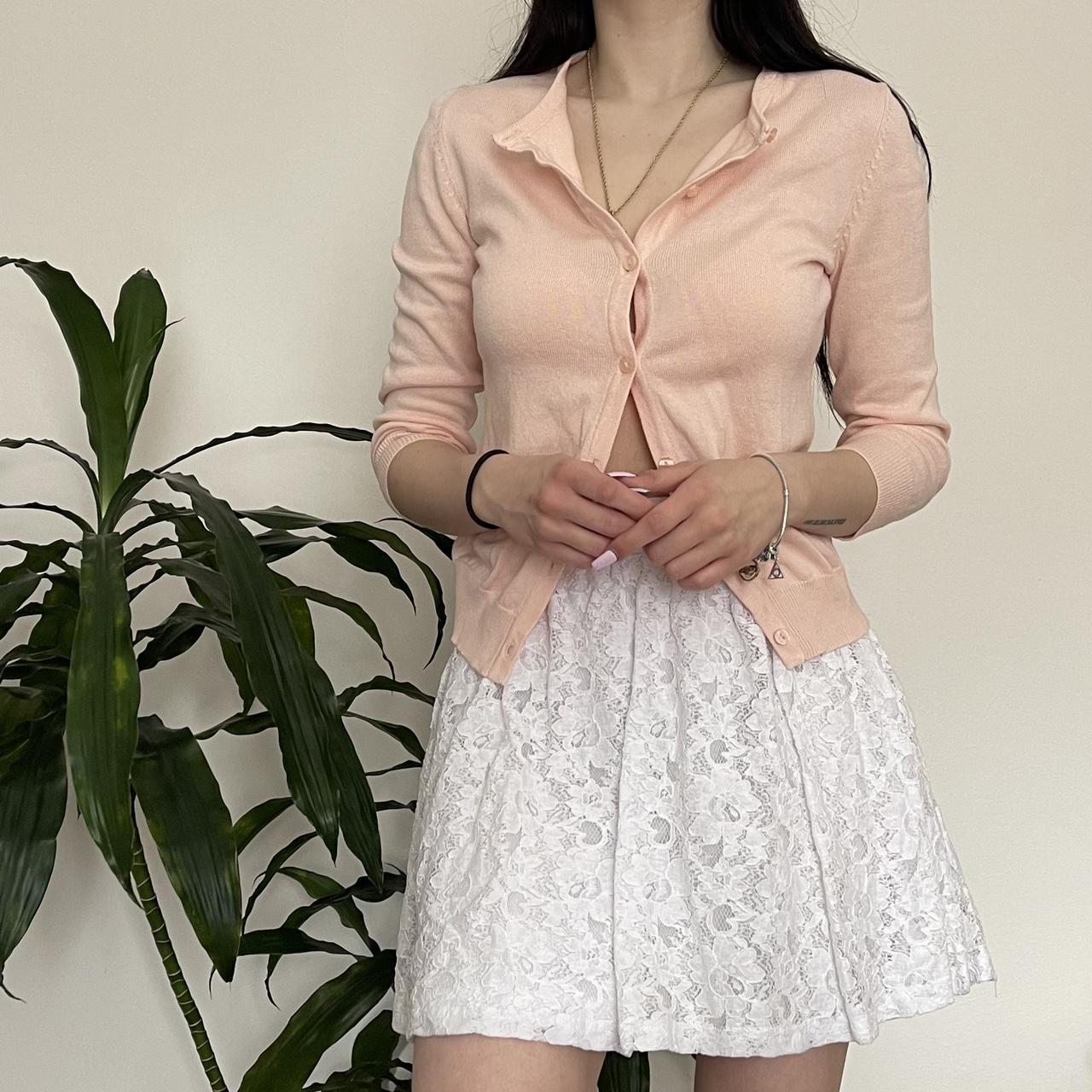 BABY PINK CARDIGAN ☁️ cutest baby pink button up... Depop