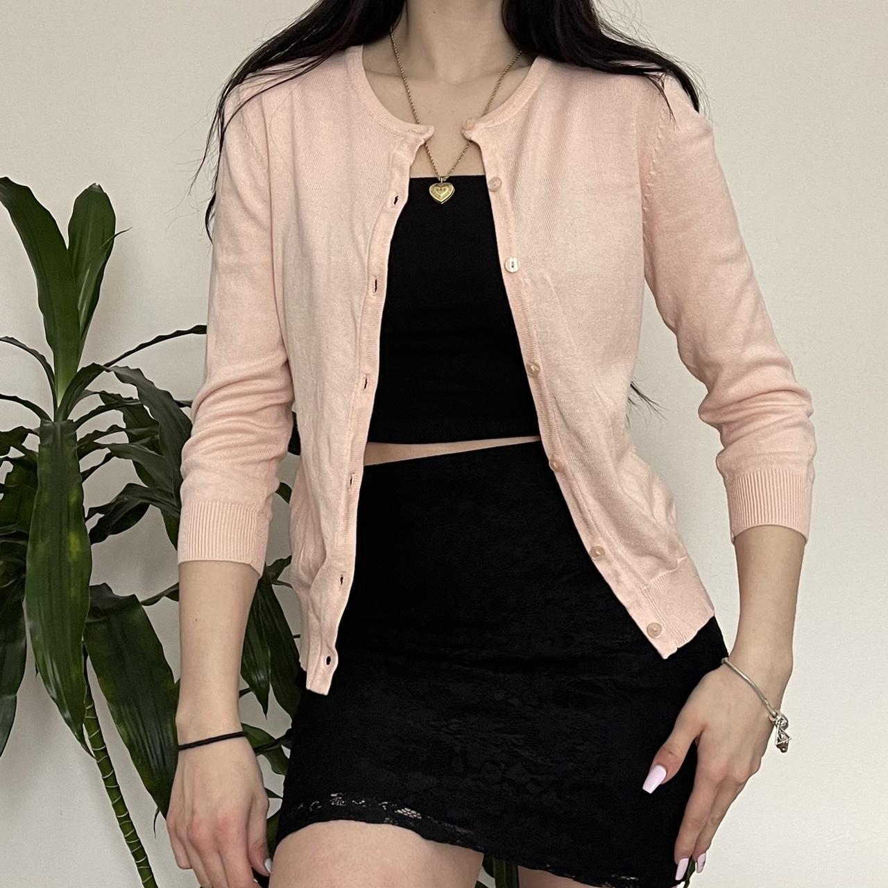 BABY PINK CARDIGAN ☁️ cutest baby pink button up... Depop