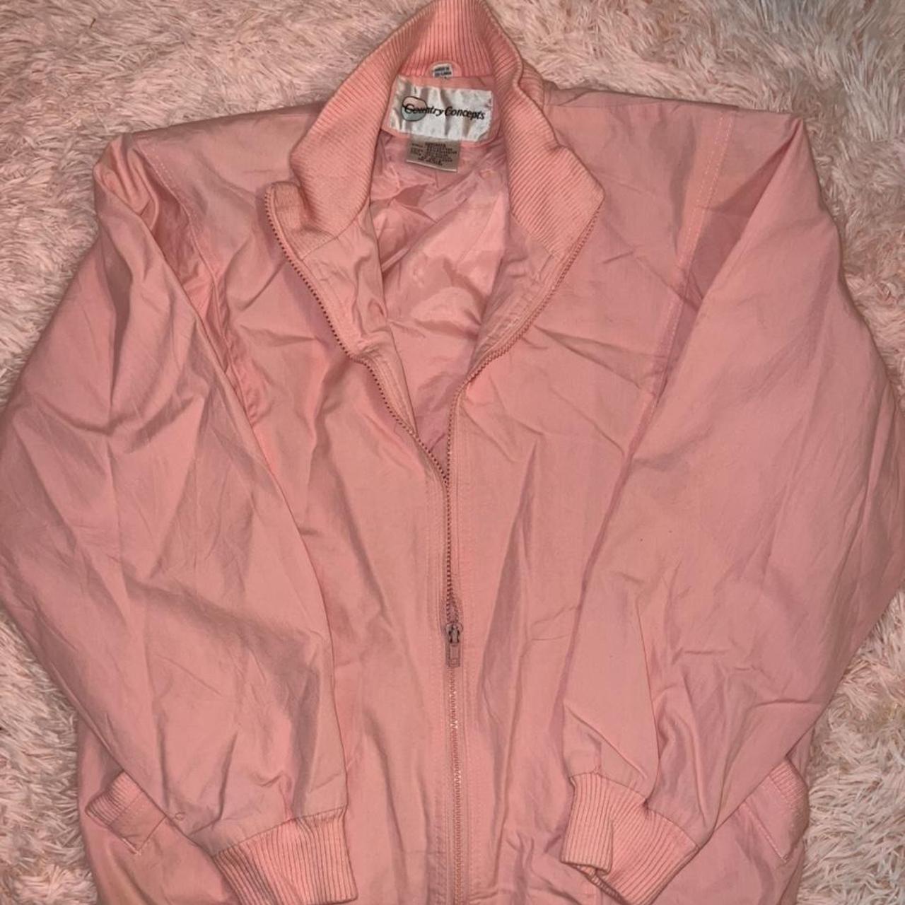 BABY PINK VINTAGE COUNTRY CONCEPTS BOMBER JACKET!... Depop