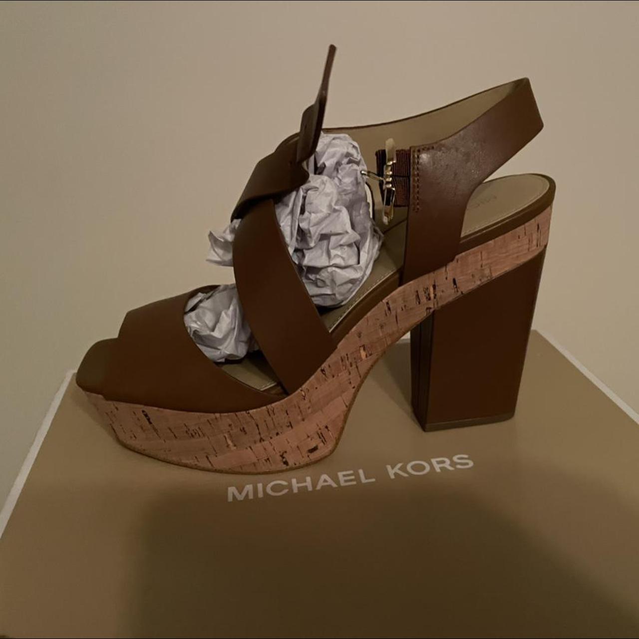 michael kors brown wedges