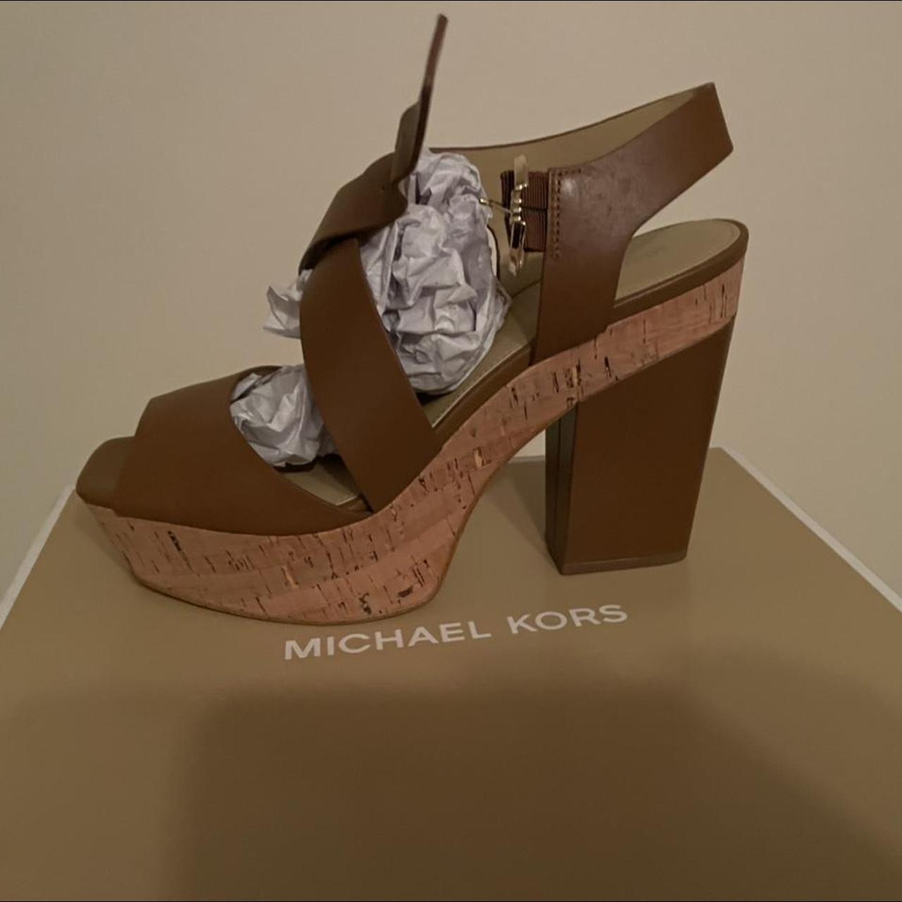 michael kors blue wedges