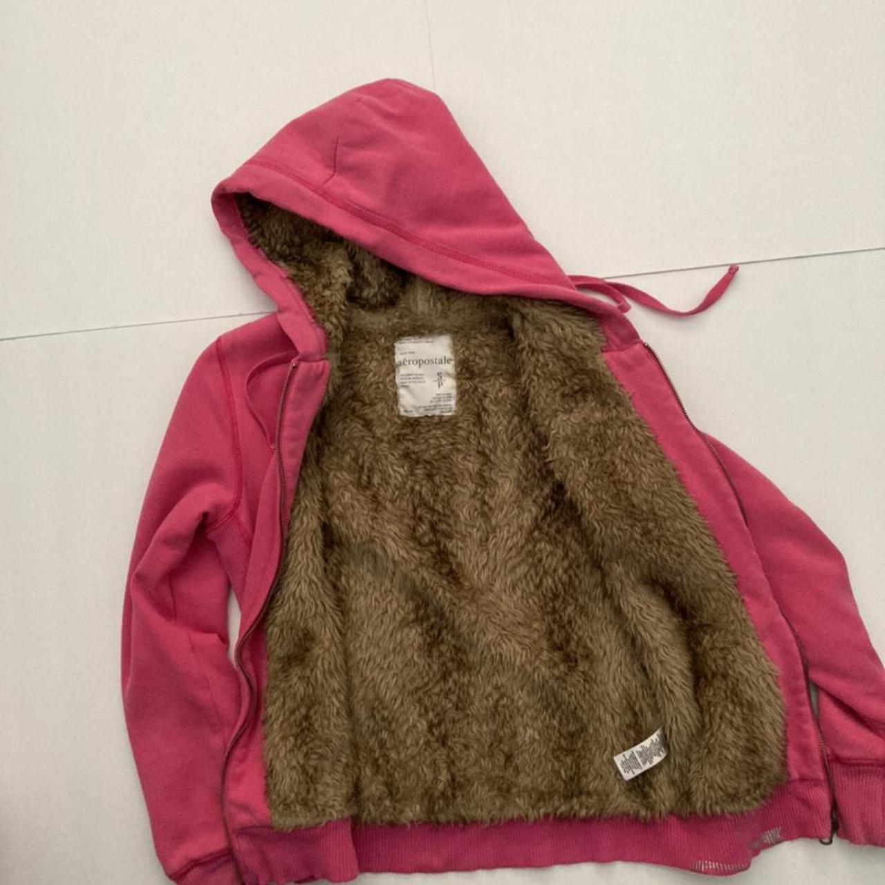 Aeropostale pink hoodie jacket Size S but fits... Depop
