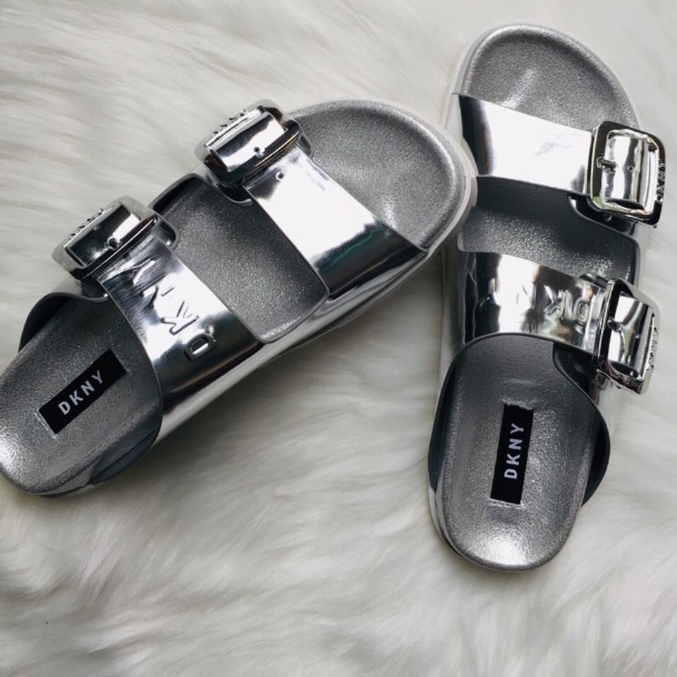 Dkny silver sandals on sale