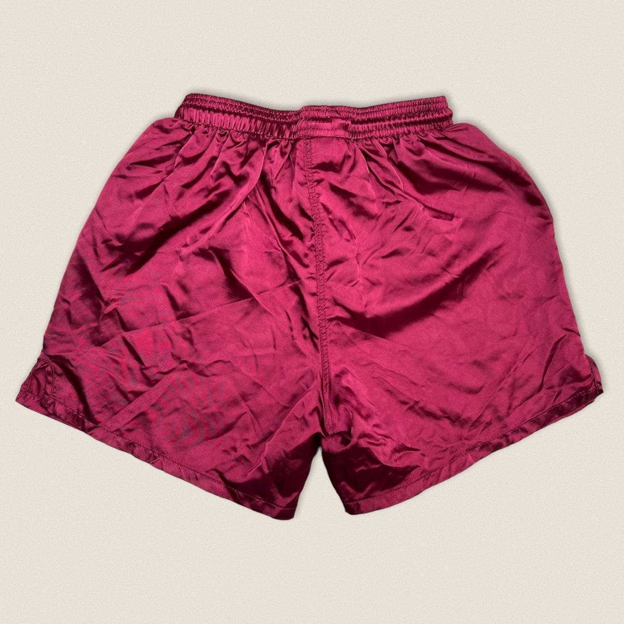 Vintage 90s Satin Adidas Shorts Burgundy Women’s... - Depop