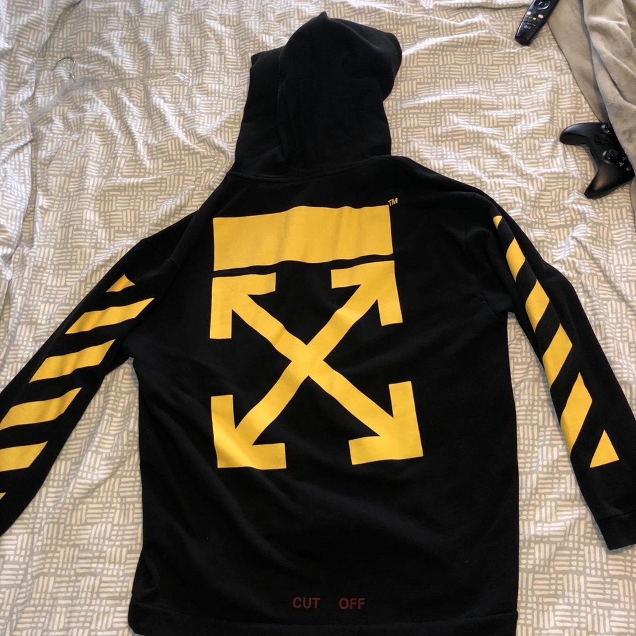 Off white cut off hoodie outlet yellow