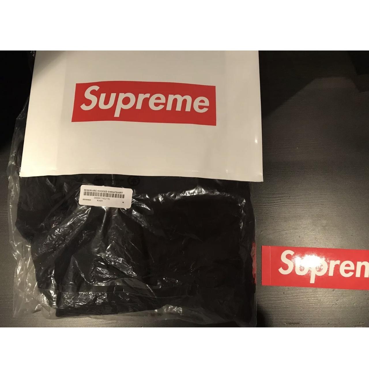 Supreme Sequin Arc hooded sweatshirt BLACK SS19... - Depop