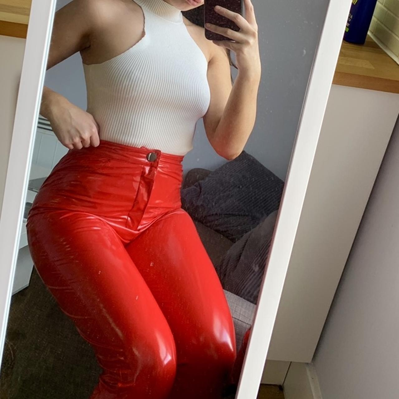 Latex hot sale trousers missguided