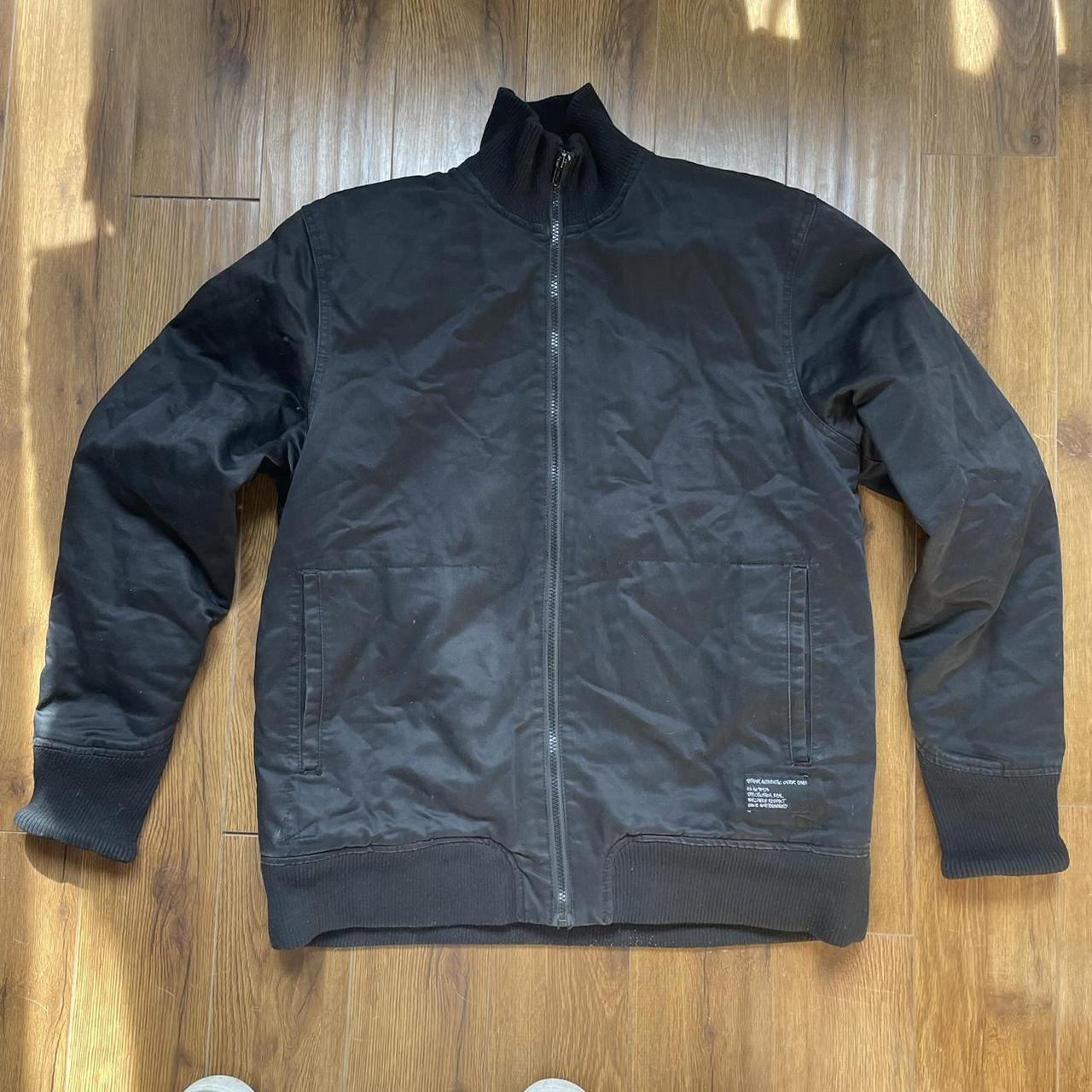 Stussy bomber jacket. Black with black Sherpa... - Depop