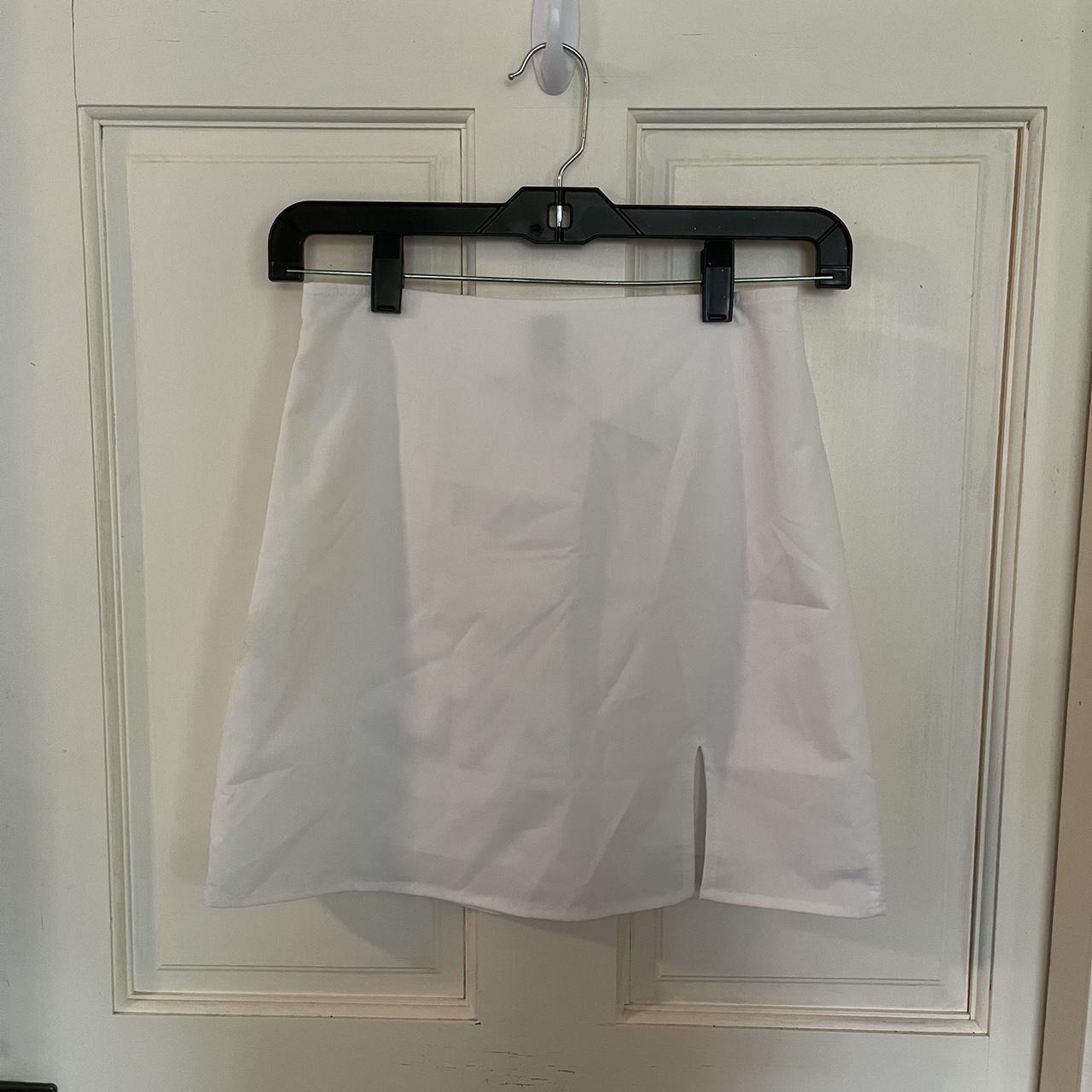 White mini skirt from Shein. In good condition,... - Depop