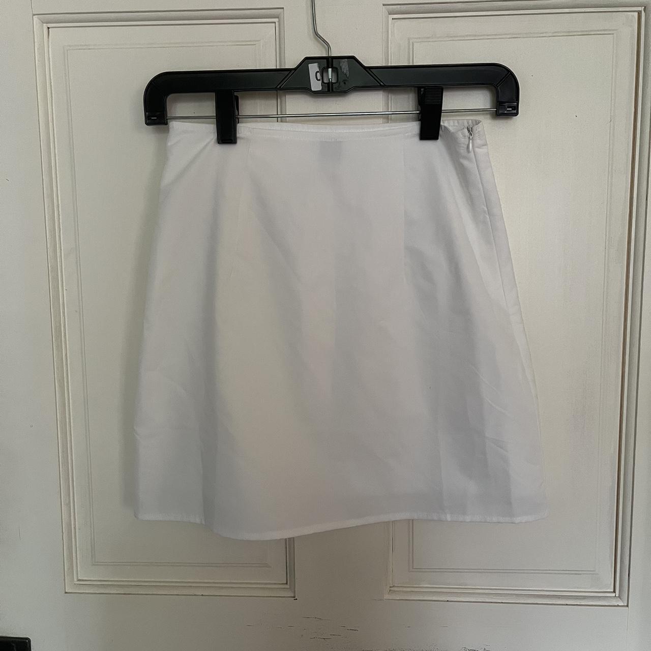 White mini skirt from Shein. In good condition,... - Depop