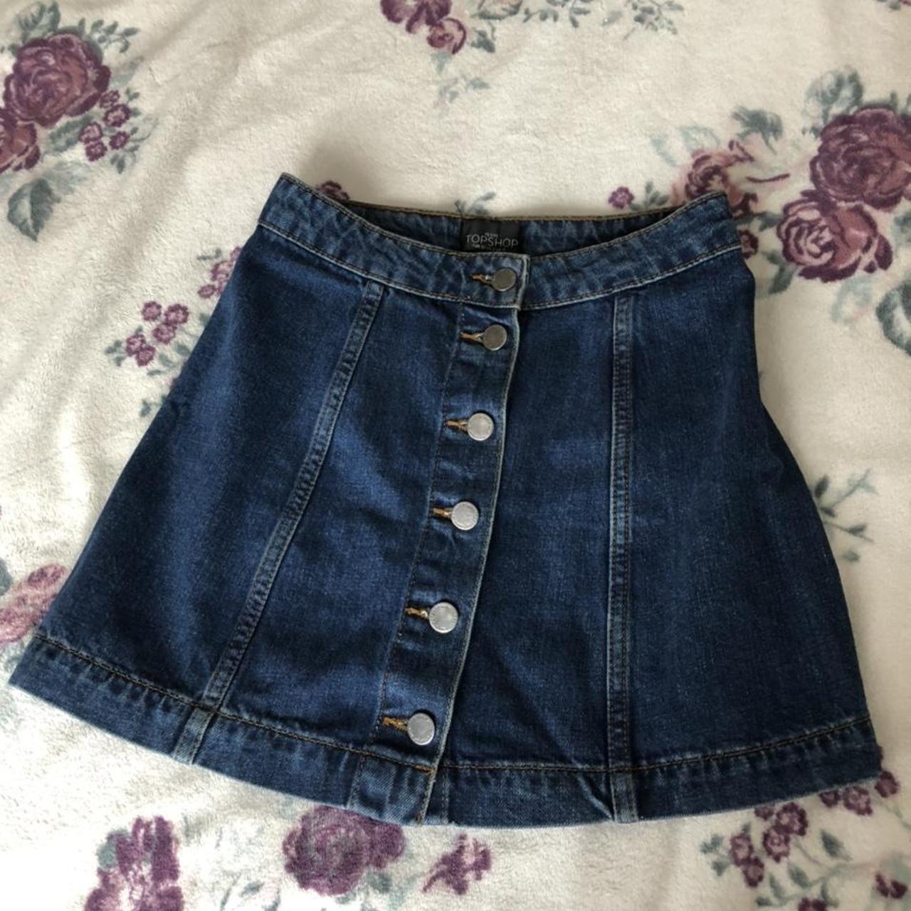 button up denim skirt. Petite size 4. I’ve... Depop