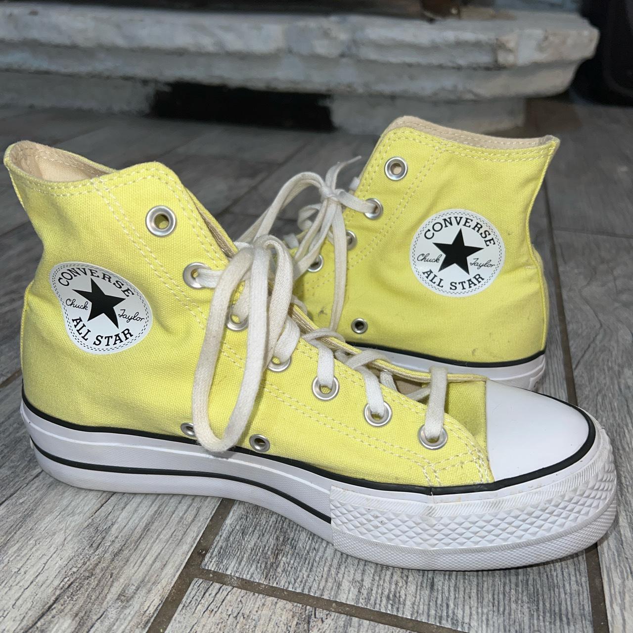 Yellow platform converse. Size 7, Barely been worn Depop