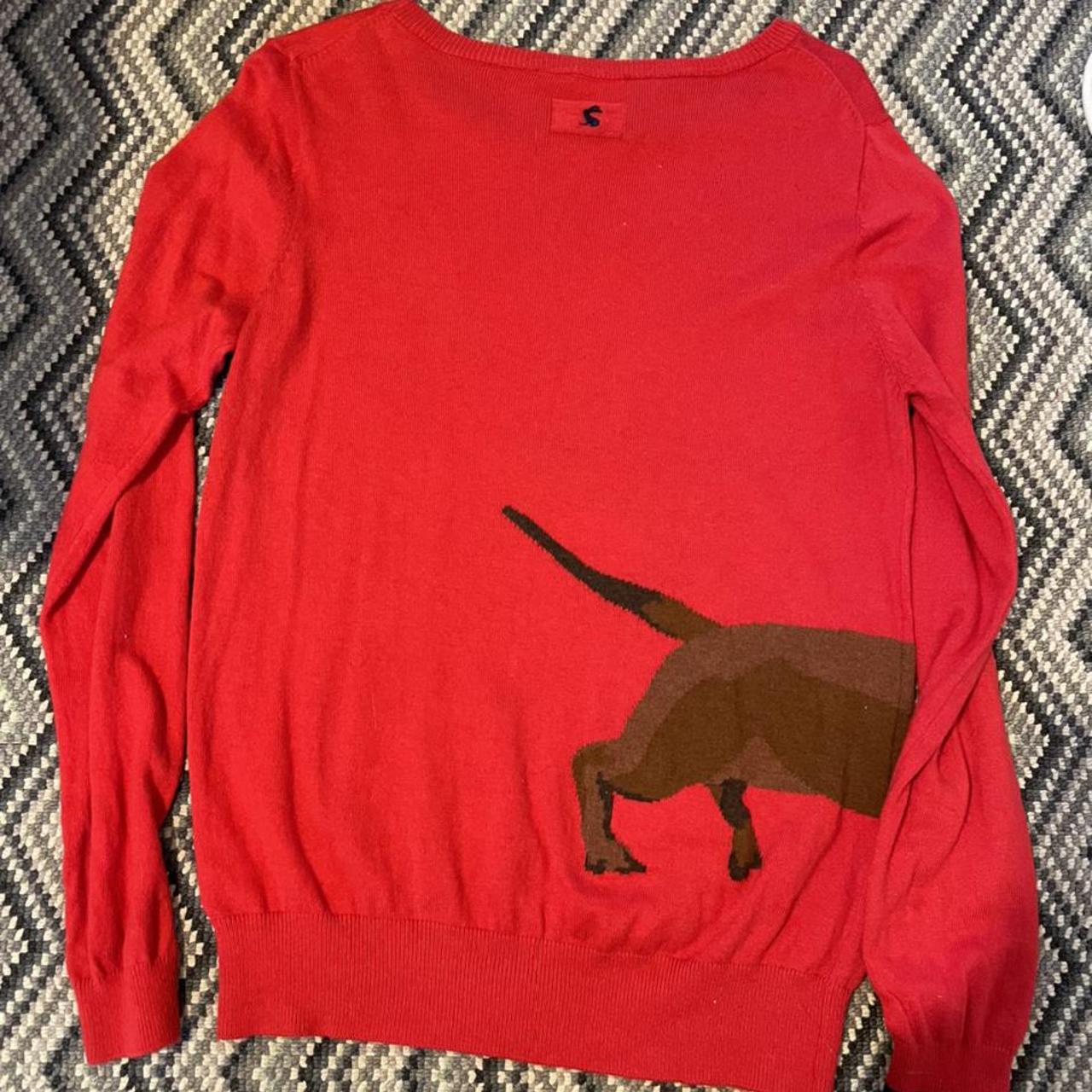Joules intarsia knitted jumper red sausage Depop