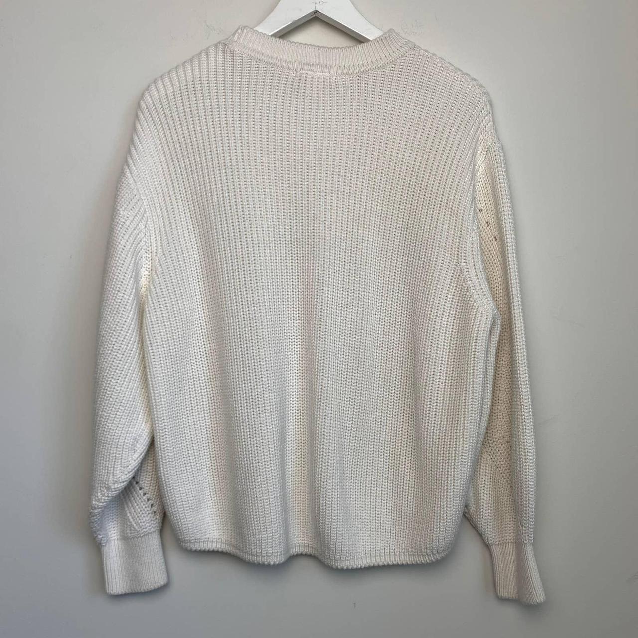 White chunky knit sweater from H&M is the perfect... - Depop