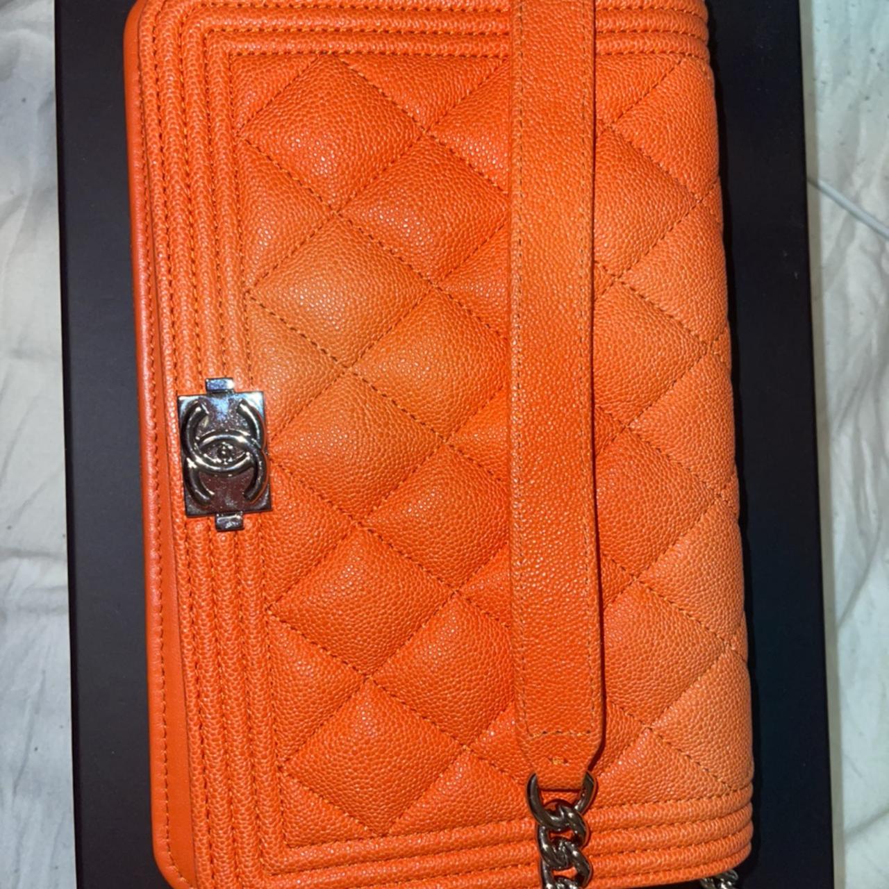 Orange mini Chanel bag #chanel #bags - Depop