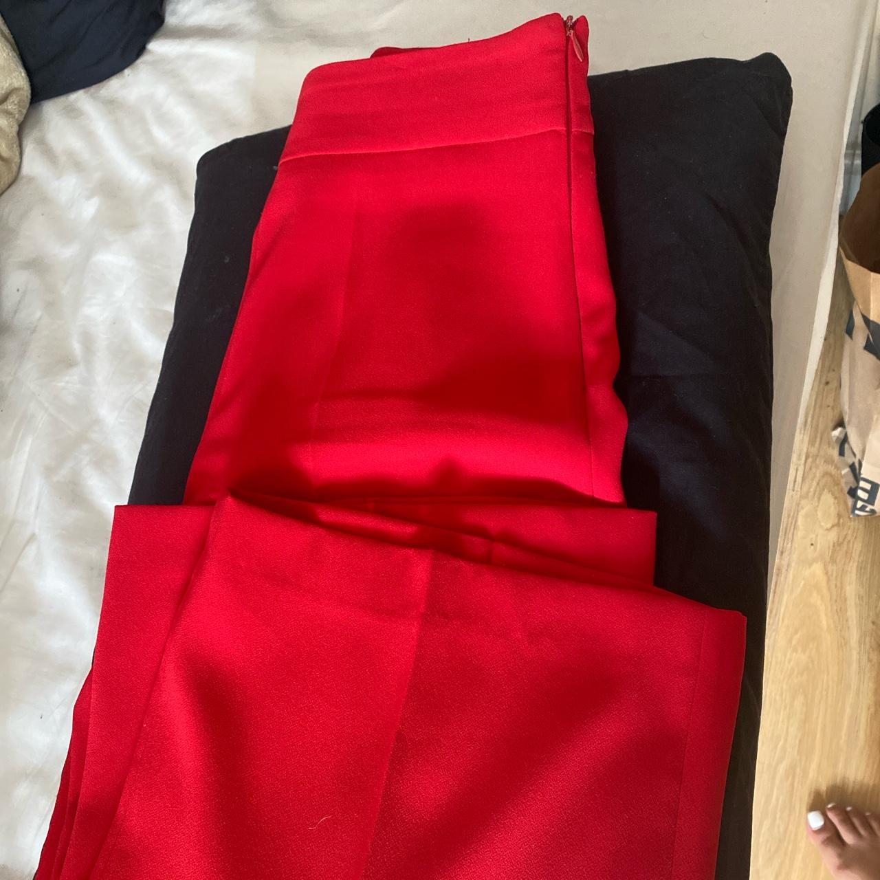 ZARA red suit co-ord set cullote pants and matching... - Depop