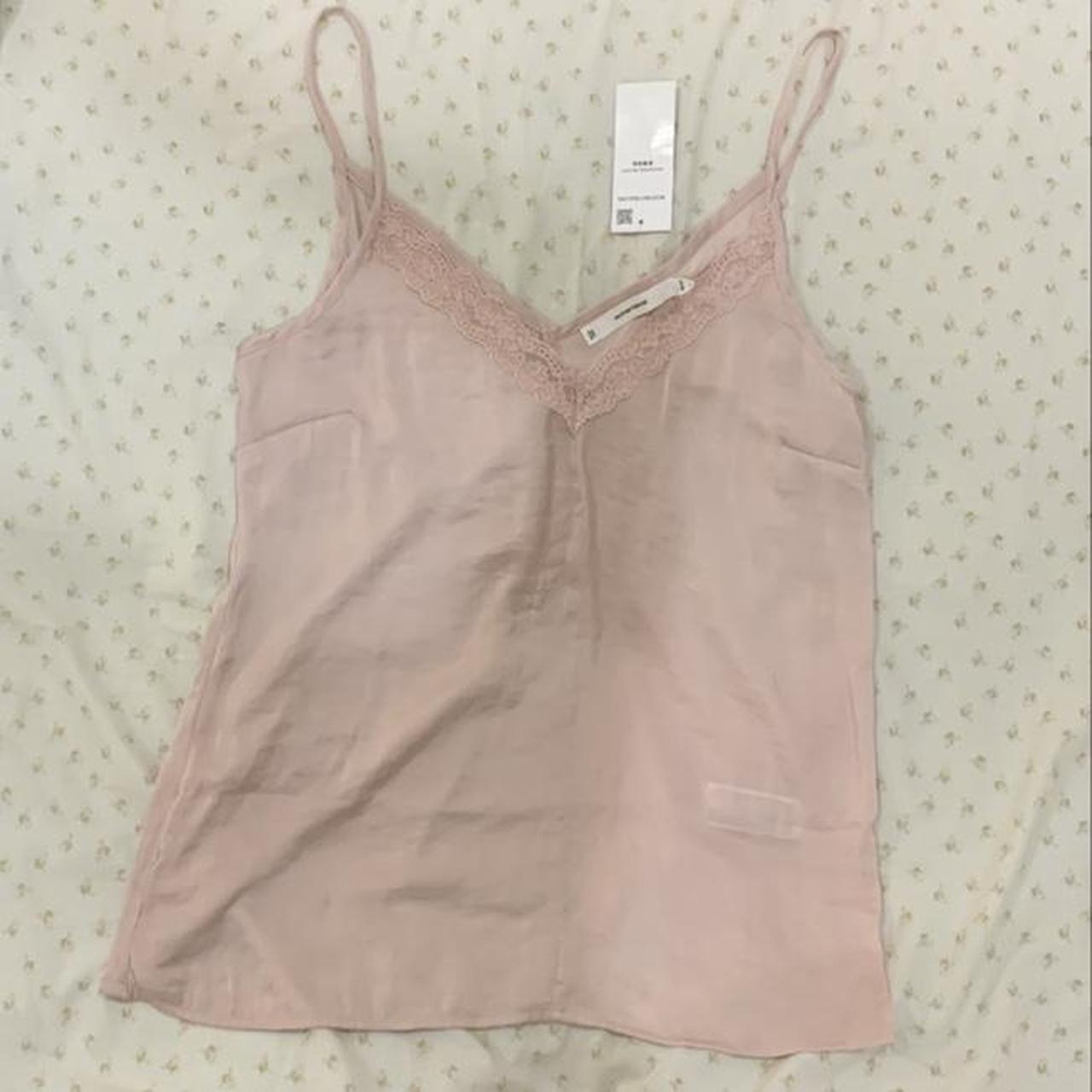 Pastel Baby Pink Coquette Lace Trim Silky Cami Depop