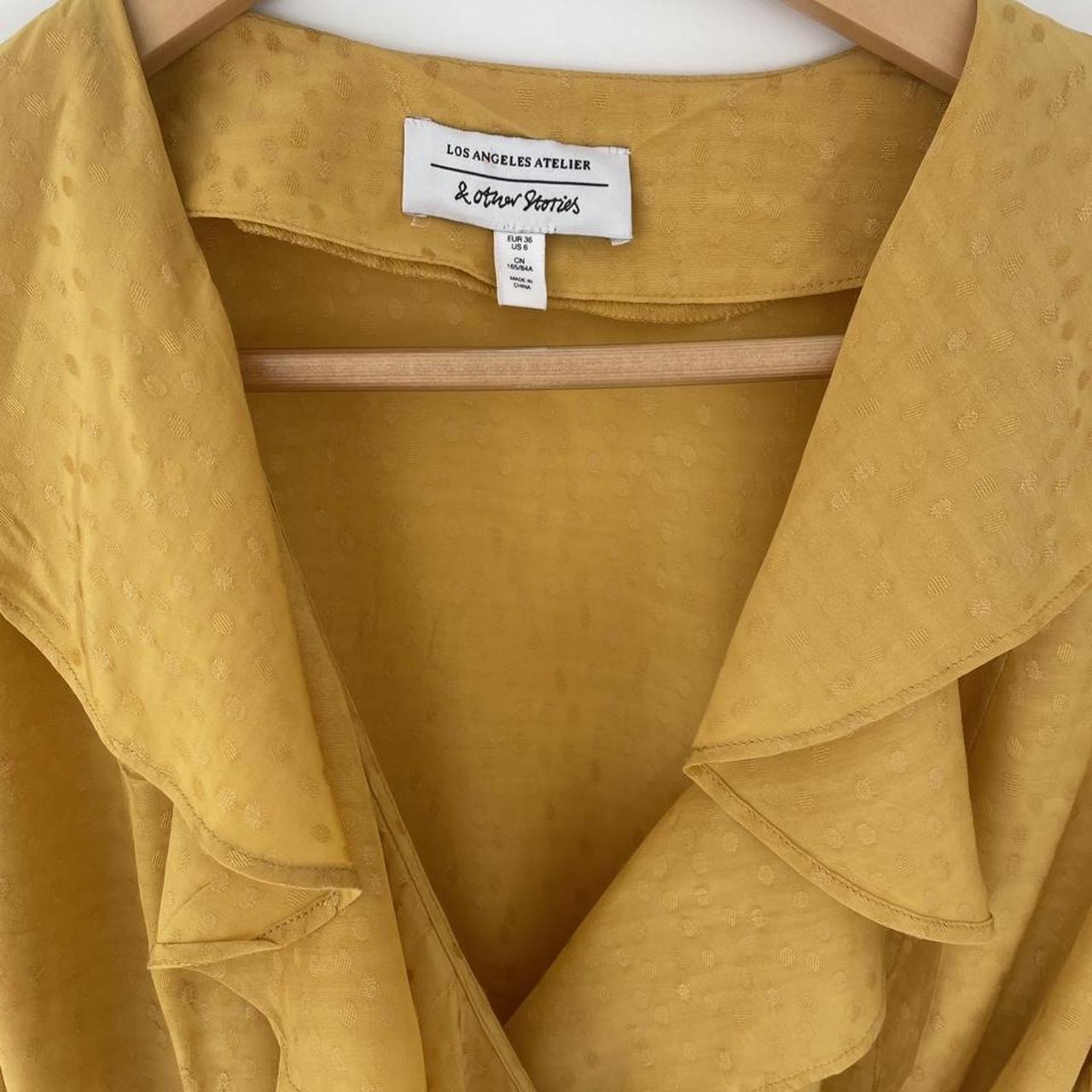 & OTHER STORIES - GOLD/YELLOW WRAP AROUND BLOUSE -... - Depop