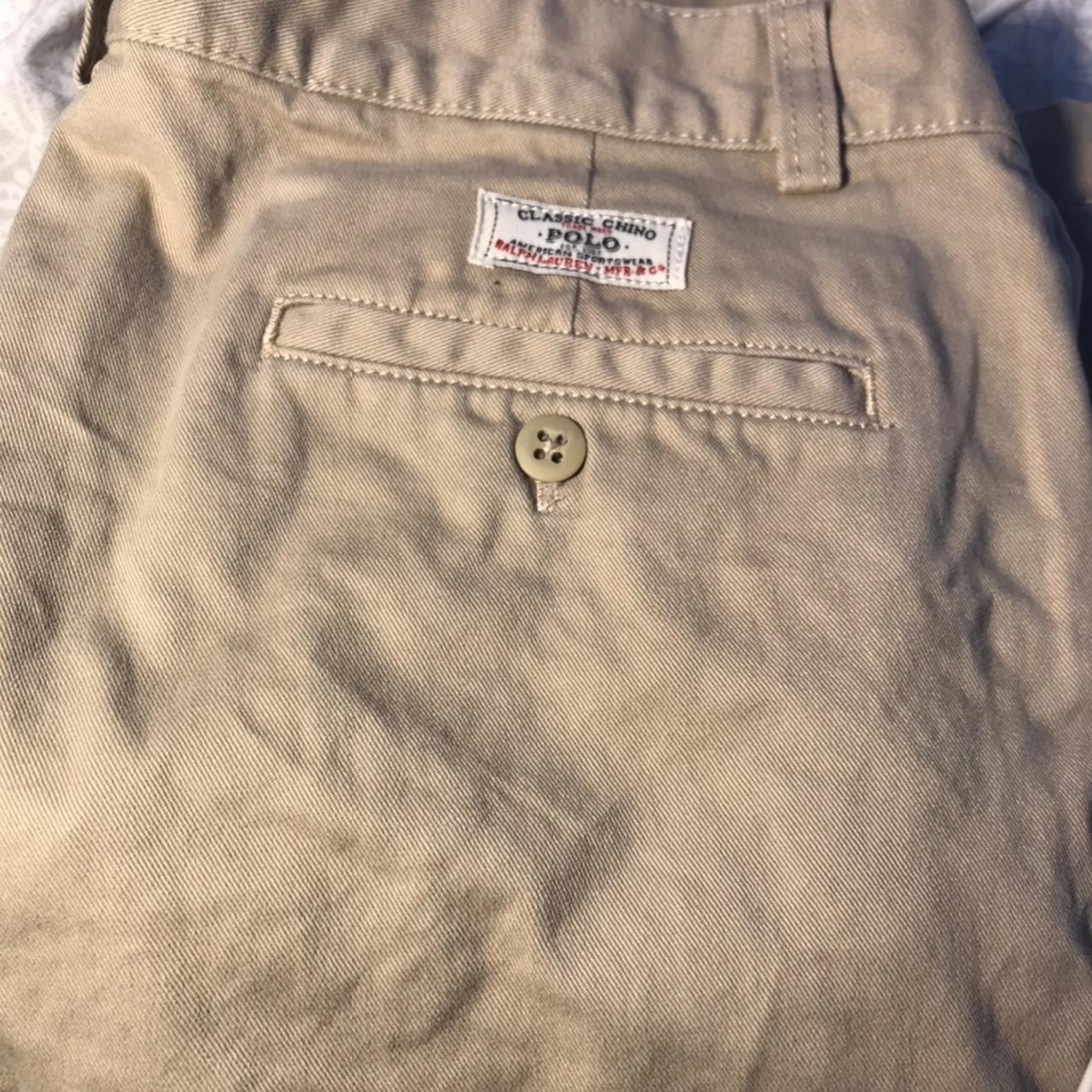 Ralph Lauren Men's Cream and Tan Trousers | Depop