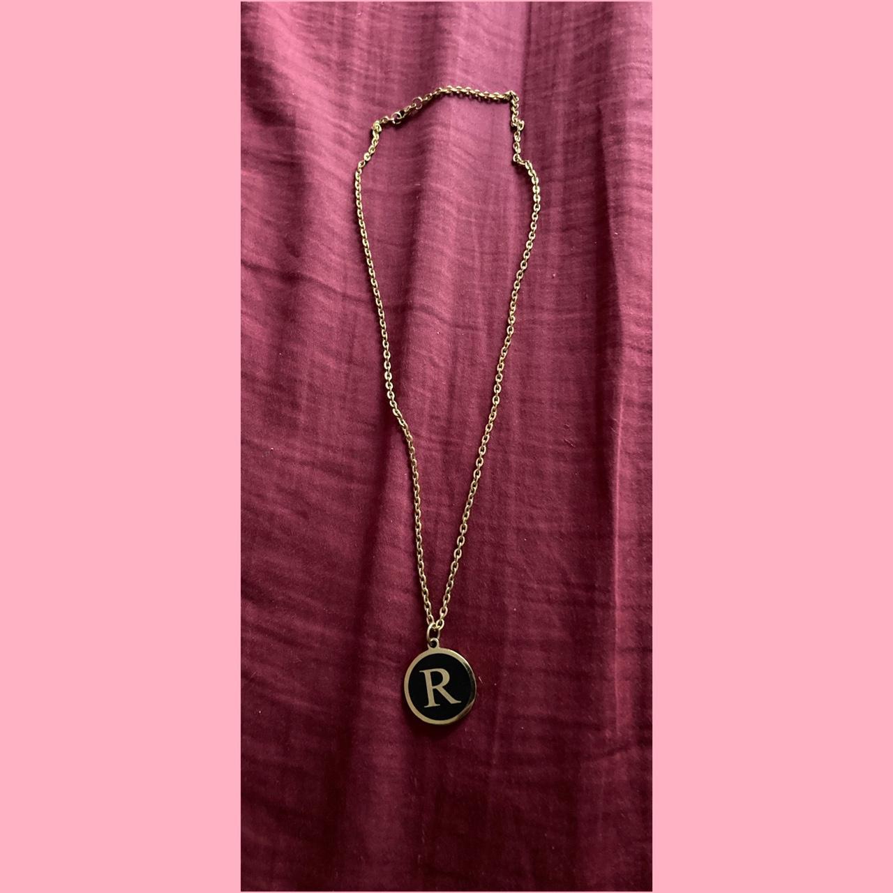 R Monogram Necklace The Back Says Proverbs Depop