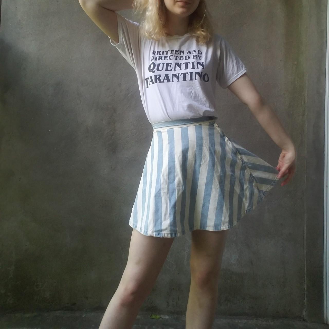 American Apparel striped denim circle skirt,