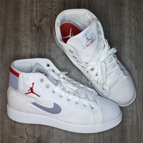 2010 Nike Air Jordan SKY HIGH CANVAS 1 AJKO WHITE. Depop