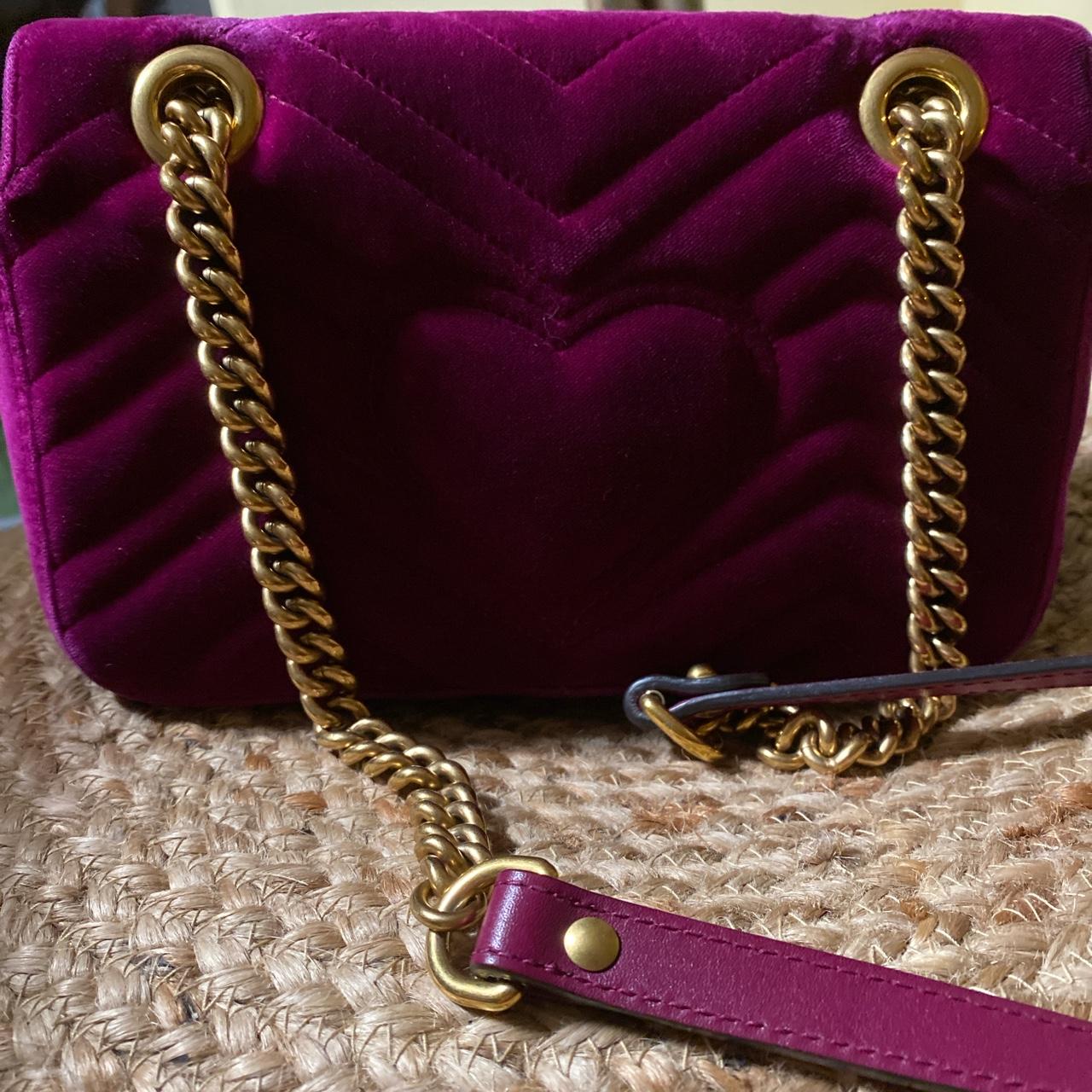 Gucci Purple Mini Handbag with Gold Chain