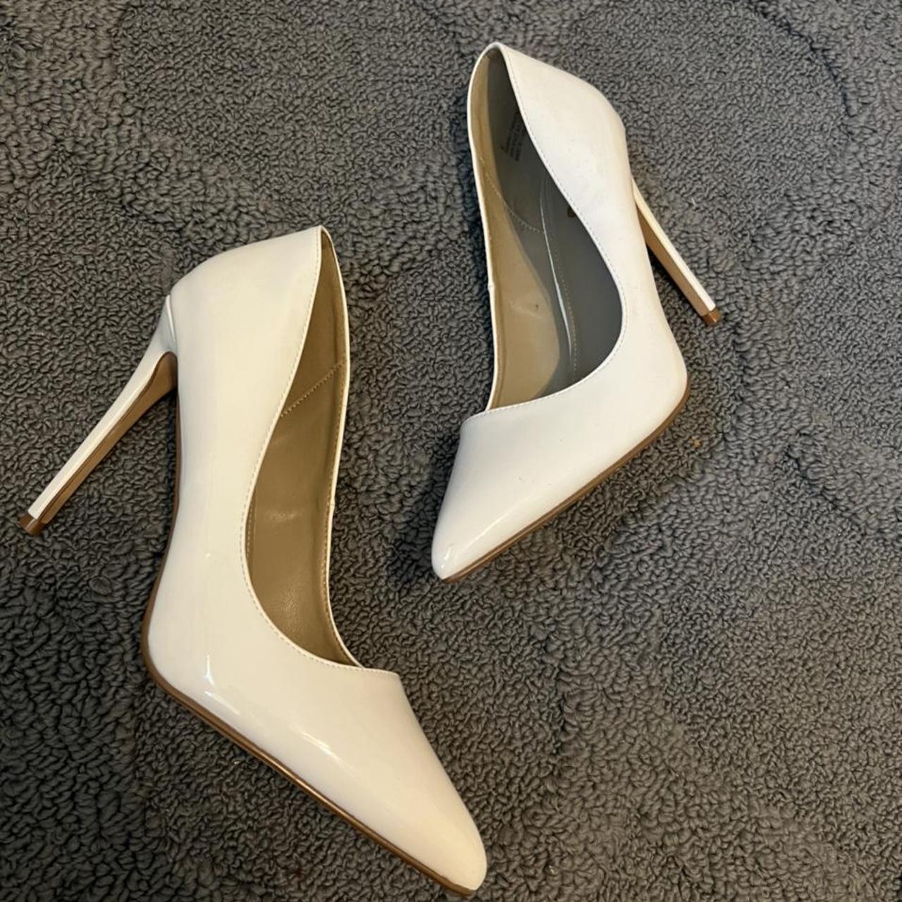 White formal closed toe heels Size 10 in womens - Depop