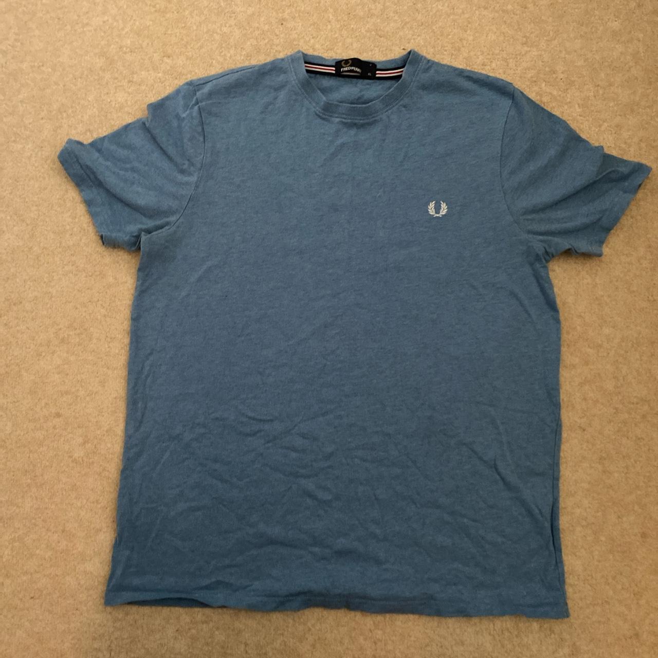 Blue Fred Perry t shirt Great condition 9/10... - Depop