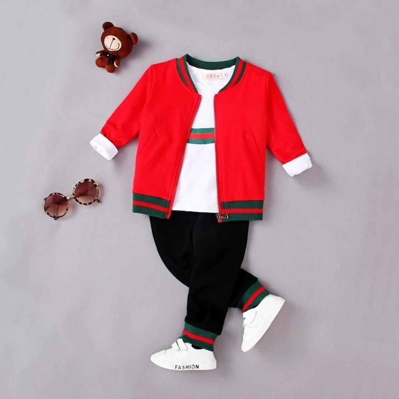 Tracksuit Set Gucci Tracksuit Red Gucci Sport Set 3-pcs For Kids