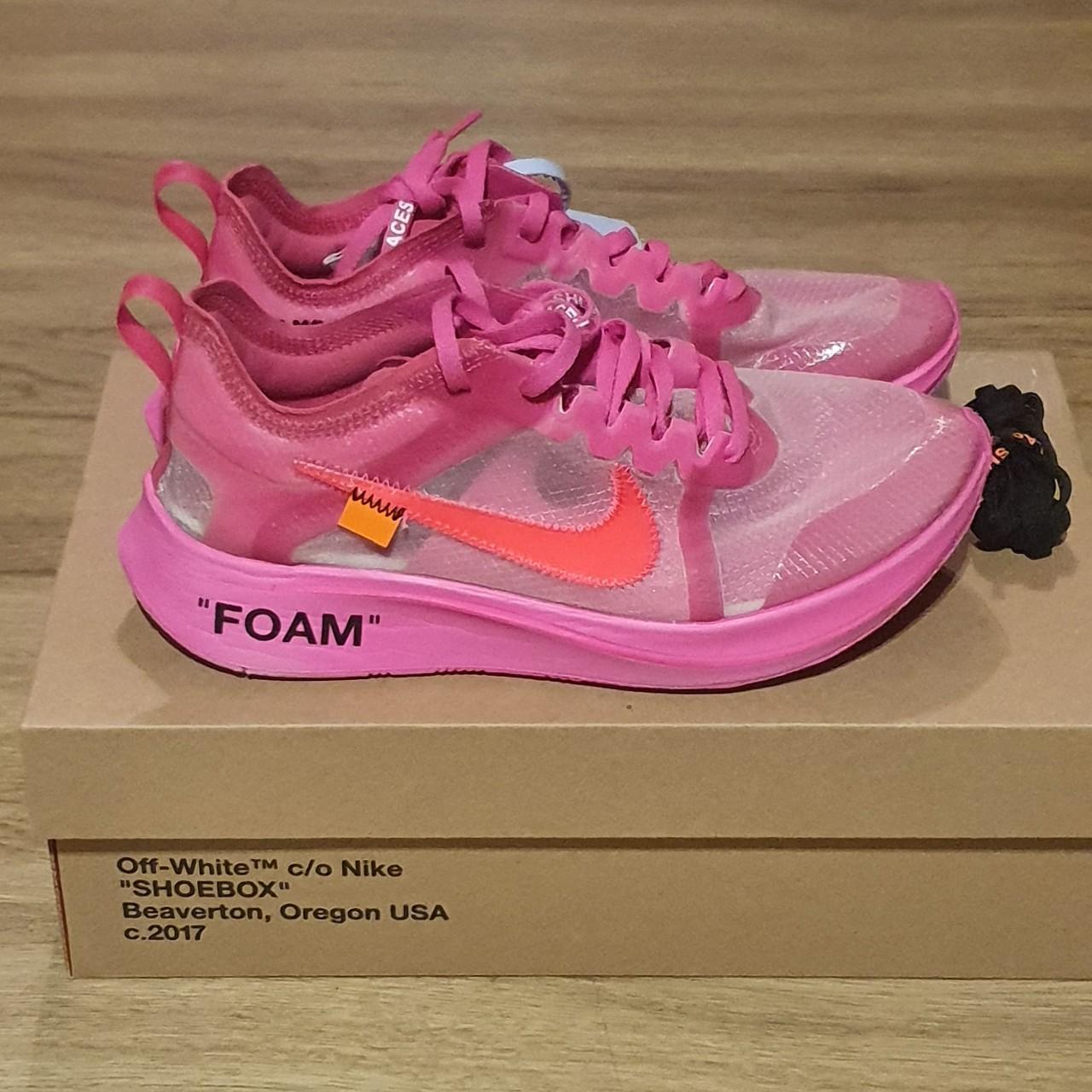 pink off white nike zoom fly