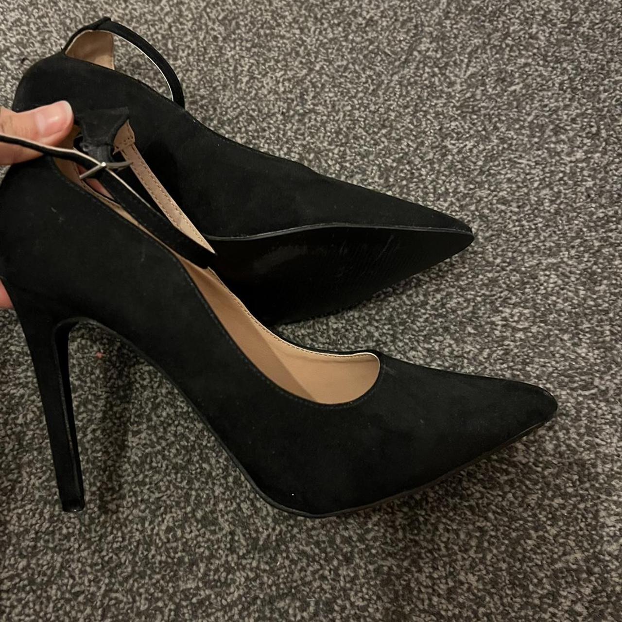 Black Suede High Heels Worn a few times, minor... - Depop