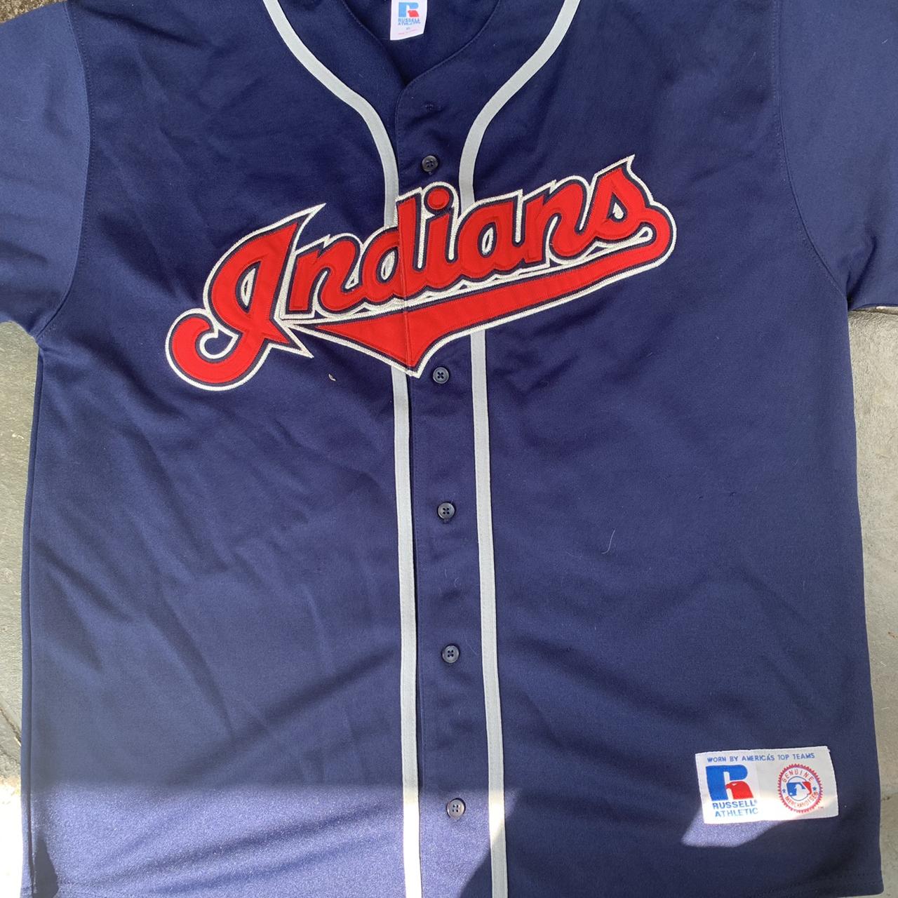 Russell Athletic Cleveland Indians Jersey Sewn Size... Depop
