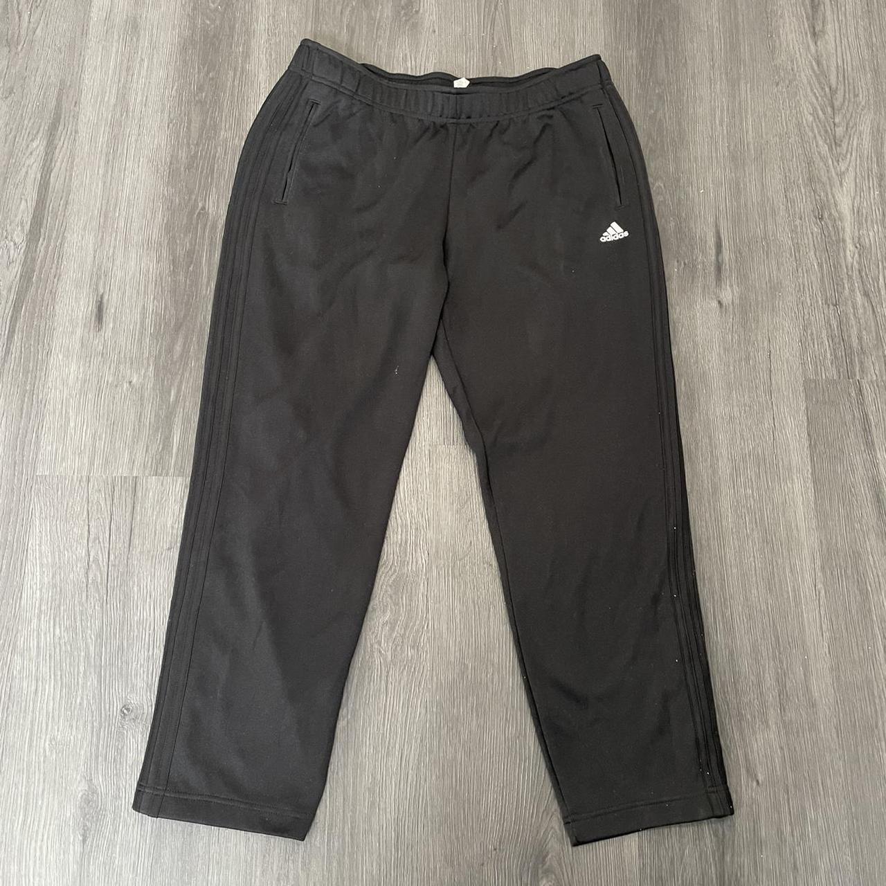 BLACK ADIDAS BUTTON TEAR AWAY TRACK PANTS SZ KIDS L... - Depop