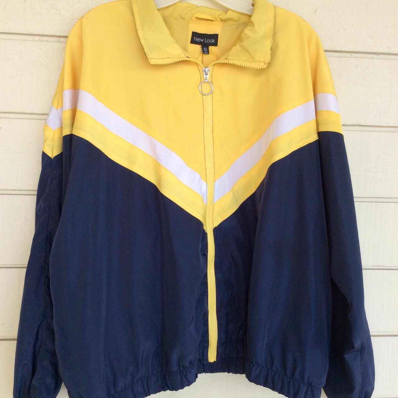 New Look Men's Yellow and Navy Jacket | Depop